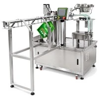Oto Doub-Tèt Spout Pouch Ranpli ak Capping Machin